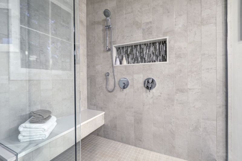 Contemporary Shower with Built-in Niche