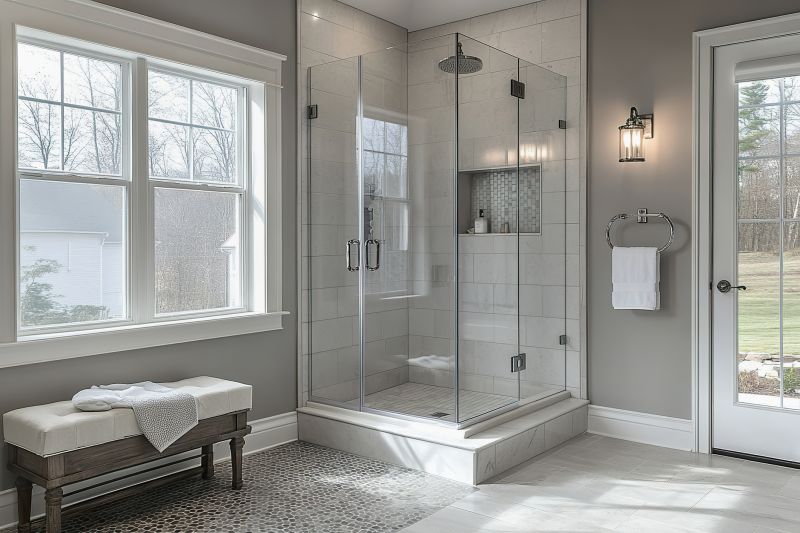Corner Shower with Sliding Doors